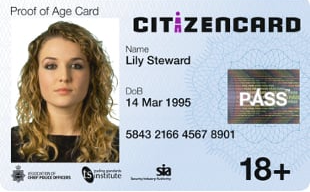 Example citizencard ID card for Lily Steward