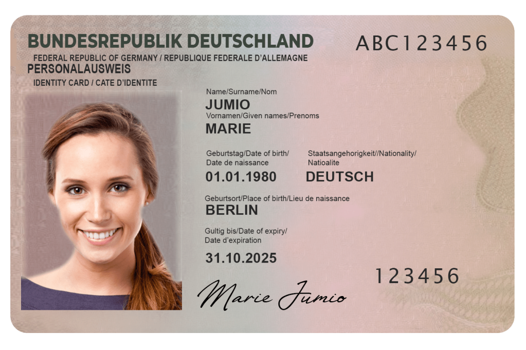 An example of a German national ID card